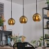 Koyoto hanging light, globe light, pendant light gold, 3-light sources