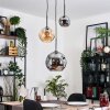 Ripoll hanging light, globe light, pendant light, Cluster pendant lamp Amber, Smoke-coloured, 3-light sources