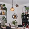 Ripoll hanging light, globe light, pendant light, Cluster pendant lamp Amber, Smoke-coloured, 3-light sources
