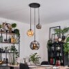 Ripoll hanging light, globe light, pendant light, Cluster pendant lamp Amber, Smoke-coloured, 3-light sources