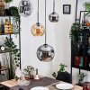 Ripoll hanging light, globe light, pendant light, Cluster pendant lamp Amber, Smoke-coloured, 3-light sources