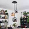 Ripoll hanging light, globe light, pendant light, Cluster pendant lamp Amber, Smoke-coloured, 3-light sources
