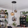 Ripoll hanging light, globe light, pendant light, Cluster pendant lamp Amber, Smoke-coloured, 3-light sources