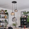 Ripoll hanging light, globe light, pendant light, Cluster pendant lamp Amber, clear, Smoke-coloured, 3-light sources
