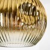 Ripoll hanging light, globe light, pendant light, Cluster pendant lamp chrome, gold, clear, coppery, Smoke-coloured, 3-light sources