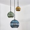 Koyoto hanging light, globe light, pendant light, Cluster pendant lamp 30 cm blue, gold, green, 3-light sources