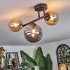 Chehalis ceiling light, globe light Amber, Smoke-coloured, 3-light sources