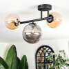 Chehalis ceiling light, globe light Amber, Smoke-coloured, 3-light sources