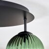 Koyoto ceiling light, globe light 45 cm blue, green, coppery, 5-light sources