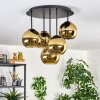 Koyoto ceiling light, globe light 45 cm gold, 5-light sources
