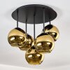 Koyoto ceiling light, globe light 45 cm gold, 5-light sources