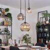 Ripoll hanging light, globe light, Cluster pendant lamp Amber, clear, Smoke-coloured, 3-light sources