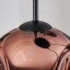 Ripoll hanging light, globe light, Cluster pendant lamp chrome, gold, clear, coppery, Smoke-coloured, 4-light sources