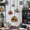 Ripoll hanging light, globe light, Cluster pendant lamp chrome, gold, clear, coppery, Smoke-coloured, 4-light sources