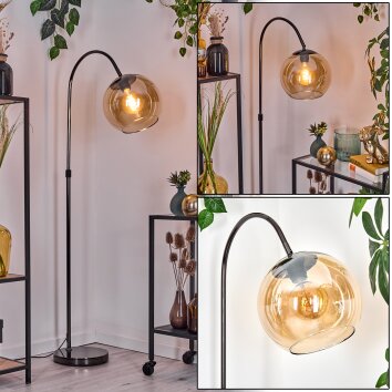 Koyoto floor lamp, Arch lamps chrome, black, 1-light source