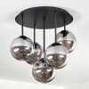 Gastor ceiling light, globe light 45 cm Smoke-coloured, 5-light sources