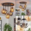 Gastor ceiling light, globe light 45 cm Amber, Smoke-coloured, 5-light sources