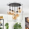 Gastor ceiling light, globe light 45 cm Amber, 5-light sources