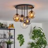 Gastor ceiling light, globe light 45 cm Amber, clear, Smoke-coloured, 5-light sources