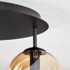 Gastor ceiling light, globe light 45 cm Amber, clear, Smoke-coloured, 5-light sources