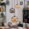 Ripoll hanging light, globe light, Cluster pendant lamp Amber, Smoke-coloured, 3-light sources