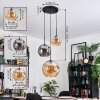 Ripoll hanging light, globe light, Cluster pendant lamp Amber, Smoke-coloured, 3-light sources