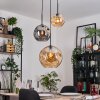 Ripoll hanging light, globe light, Cluster pendant lamp Amber, Smoke-coloured, 3-light sources