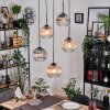 Koyoto hanging light, globe light, Cluster pendant lamp Amber, clear, Smoke-coloured, 5-light sources