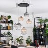 Koyoto hanging light, globe light, Cluster pendant lamp Amber, clear, Smoke-coloured, 5-light sources