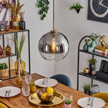 Koyoto hanging light, globe light, pendant light gold, black, 1-light source