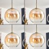 Koyoto hanging light, globe light, pendant light gold, black, 1-light source