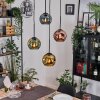Ripoll hanging light, globe light, Cluster pendant lamp blue, gold, green, coppery, 4-light sources