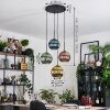 Koyoto hanging light, globe light, Cluster pendant lamp 35 cm blue, gold, green, coppery, 4-light sources