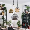Ripoll hanging light, globe light, Cluster pendant lamp Amber, gold, clear, Smoke-coloured, 4-light sources