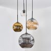 Ripoll hanging light, globe light, Cluster pendant lamp Amber, gold, clear, Smoke-coloured, 4-light sources