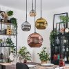 Ripoll hanging light, globe light, Cluster pendant lamp Amber, gold, coppery, Smoke-coloured, 4-light sources