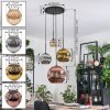Ripoll hanging light, globe light, Cluster pendant lamp Amber, gold, coppery, Smoke-coloured, 4-light sources