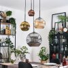 Ripoll hanging light, globe light, Cluster pendant lamp Amber, gold, coppery, Smoke-coloured, 4-light sources