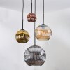 Ripoll hanging light, globe light, Cluster pendant lamp Amber, gold, coppery, Smoke-coloured, 4-light sources