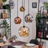 Ripoll hanging light, globe light, Cluster pendant lamp Amber, gold, coppery, Smoke-coloured, 4-light sources