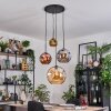 Ripoll hanging light, globe light, Cluster pendant lamp Amber, gold, coppery, Smoke-coloured, 4-light sources