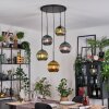 Koyoto hanging light, globe light, Cluster pendant lamp 45 cm blue, gold, green, 5-light sources