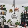 Ripoll hanging light, globe light, Cluster pendant lamp Amber, chrome, gold, clear, coppery, Smoke-coloured, 4-light sources