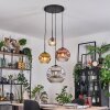 Ripoll hanging light, globe light, Cluster pendant lamp Amber, chrome, gold, clear, coppery, Smoke-coloured, 4-light sources
