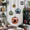 Ripoll hanging light, globe light, Cluster pendant lamp blue, gold, green, coppery, 4-light sources