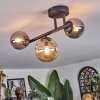 Chehalis ceiling light, globe light Amber, Smoke-coloured, 3-light sources