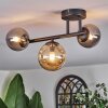 Chehalis ceiling light, globe light Amber, Smoke-coloured, 3-light sources