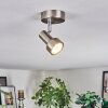Edain ceiling light, ceiling spotlight LED chrome, matt nickel, 1-light source