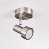 Edain ceiling light, ceiling spotlight LED chrome, matt nickel, 1-light source
