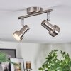 Edain ceiling light, ceiling spotlight LED chrome, matt nickel, 2-light sources